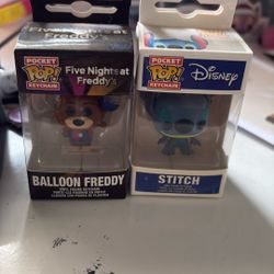 Stitch And Ballon Freddy Keychain