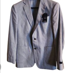 Stafford Classic-Fit Men's Suit Blazer Linen Blend Lt Blue Jacket NWT!!