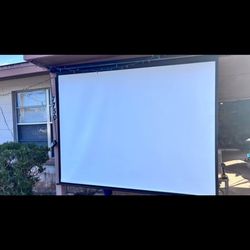 Electric Projector Screen 82” x 62” – Motorized, Remote Control, 110V