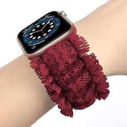 OHCBOOGIE Lace Nylon Stretchy Band Compatible with Apple Watch (see DESCRIPTION)