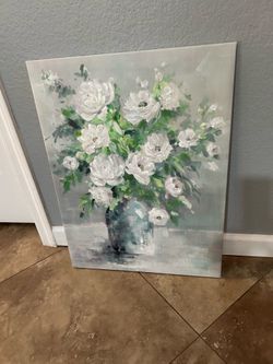 (NEW) 18” x 24” Floral Canvas Wall Art