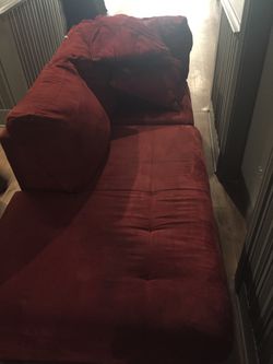 Red 2 part sectional couch