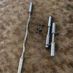 EZ Barbell With Dumbbell Attachments 
