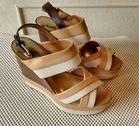 Coach leather wedges size 9
