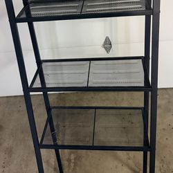 Modern Black Iron 3 Shelf Standard Bookcase with Storage Shelves