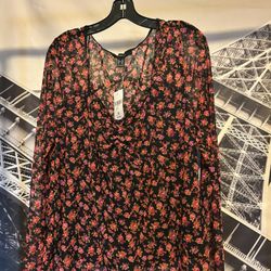 Forever 21 Floral Blouse Size 3X