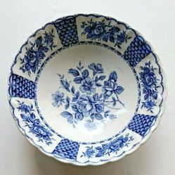 Melody by Franciscan Staffordshire England Vegetable Bowl Blue & White Floral 9"