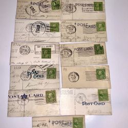 Vintage 10 Benjamin Franklin 1 Cent & Two Washington 1 Cent 1937-38 Used