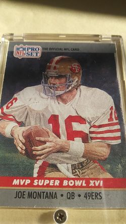 MVP Super Bowl XVI Montana card in plastic case