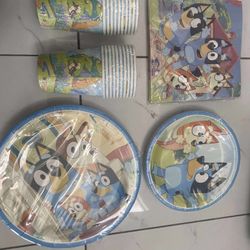 Set of 20 Bluey Birthday Party Plates Napkins