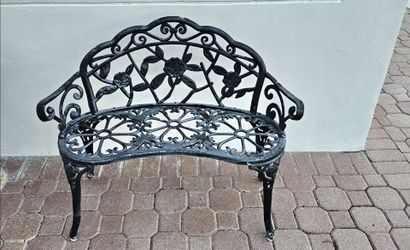 3 beautiful outdoor heavy duty  iron chairs