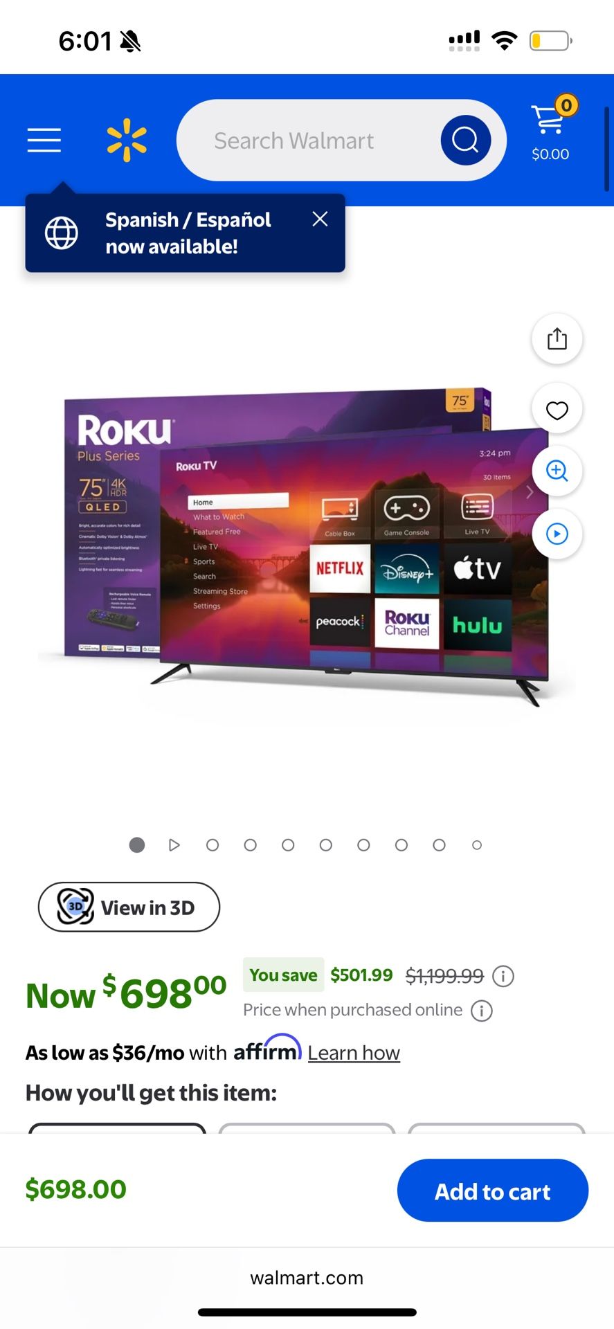 75inch Tv Smart Brand New