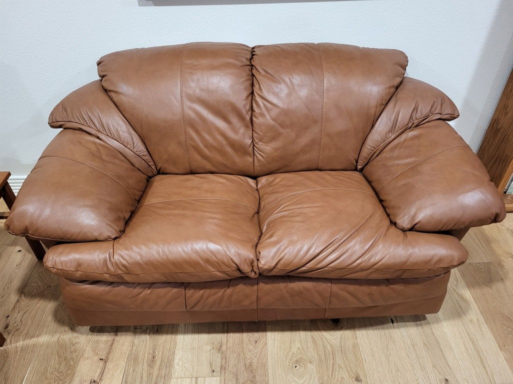 Italian Leather Loveseat