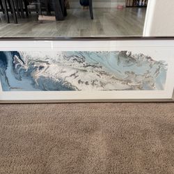 Metal framed artwork, enclosed with glass