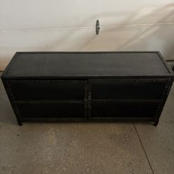 RH Black Media Console Storage