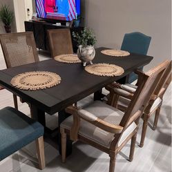 Dining Table, Brown, Wood, Rectangle 