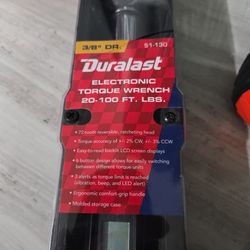 Duralast 3/8 dr electronic torque wrench 20 to 100 ft lb