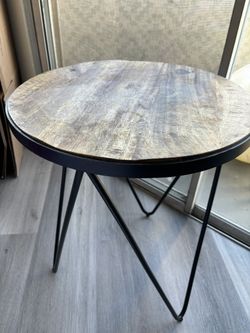 Iron & Wood Side Table