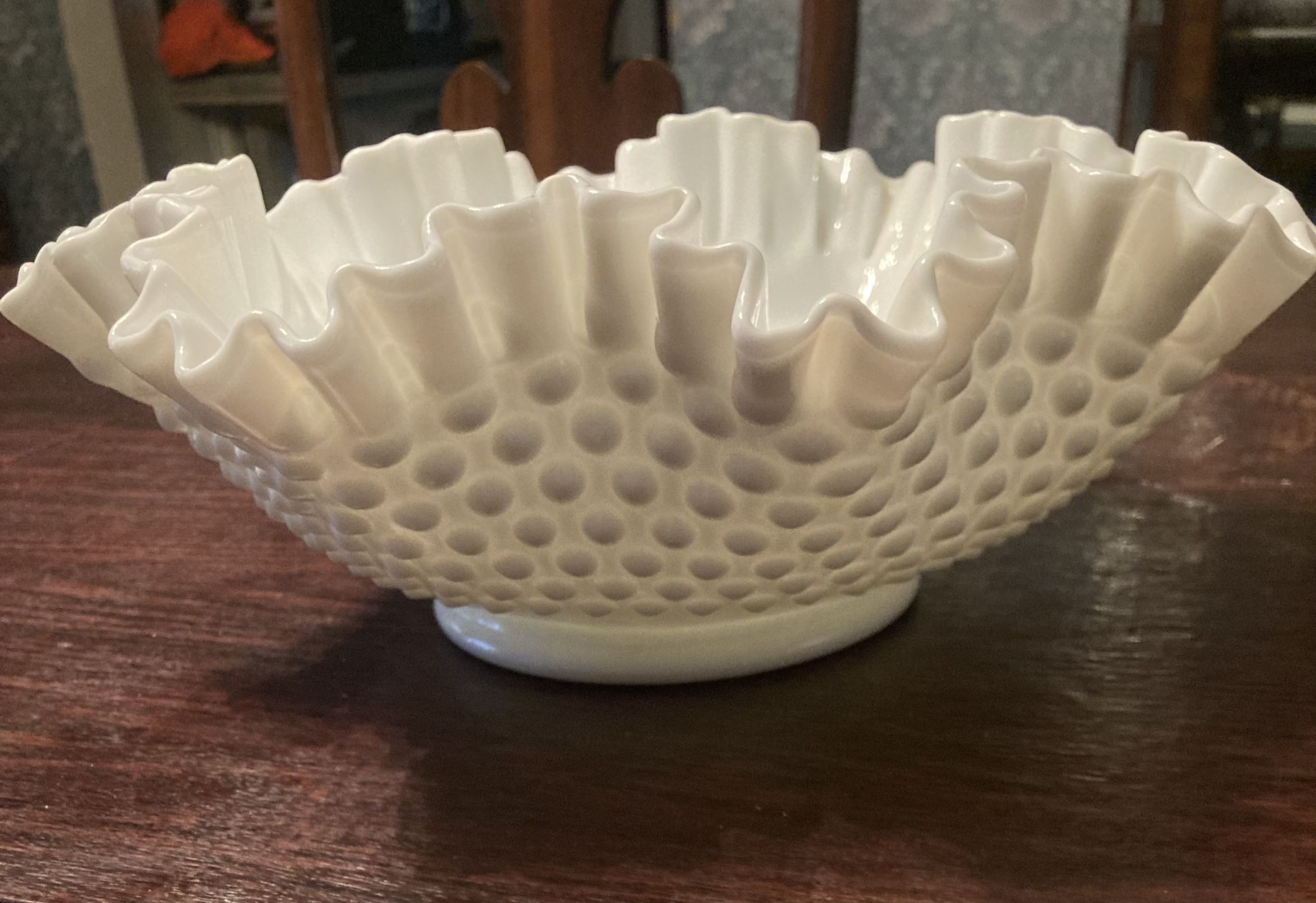 Vintage Milk Glass Fenton Bowl