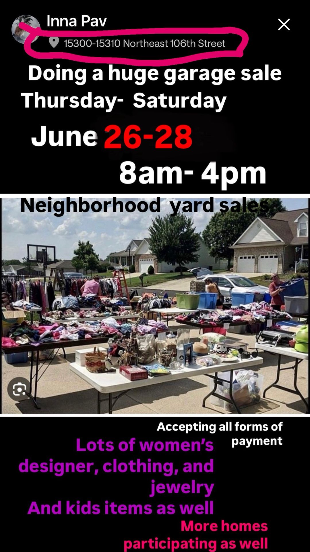 Huge Community Neighborhood Sale
