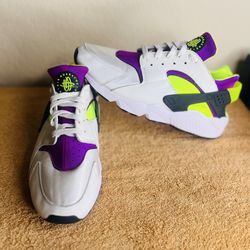 Nike Air Huarache White Magenta Purple Neon Yellow DD1068 104 Men's Size 13