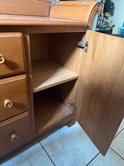 Wood Dresser with Drawers and Cabinet