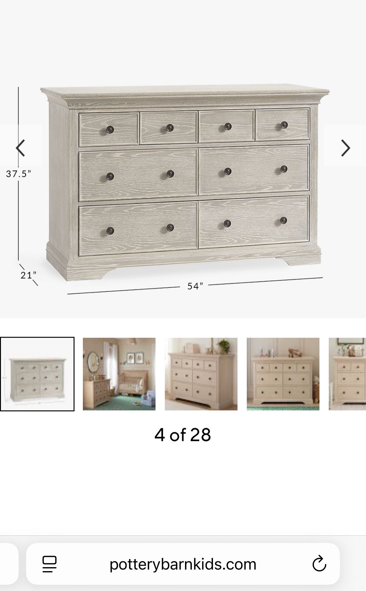 Pottery Barn Kids Larkin Heritage Fog Dressers and Nightstand