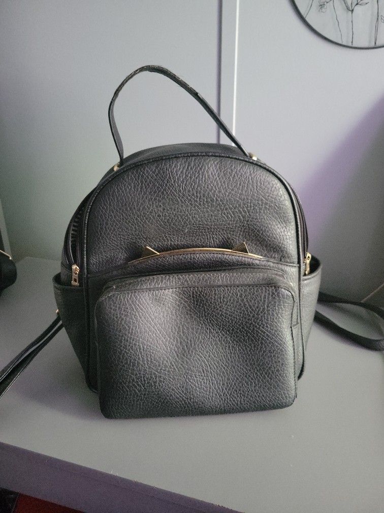 Black Mini Backpack