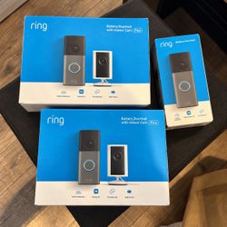 Brand New Ring Security Bundle - 3 Doorbells + 2 Indoor Cams - $700+ Value