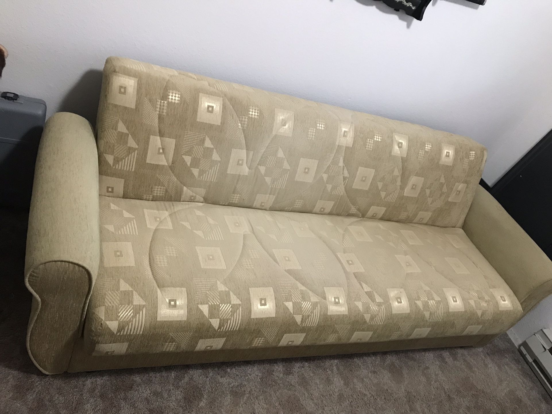 Futon Couch Bed with a Storage Space
