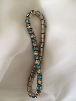Shiny blue and clear bracelet