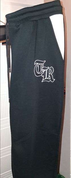 Top and Black Jogger Sweatpants with Embroidered Logo