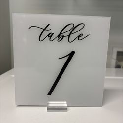 Wedding Table Numbers