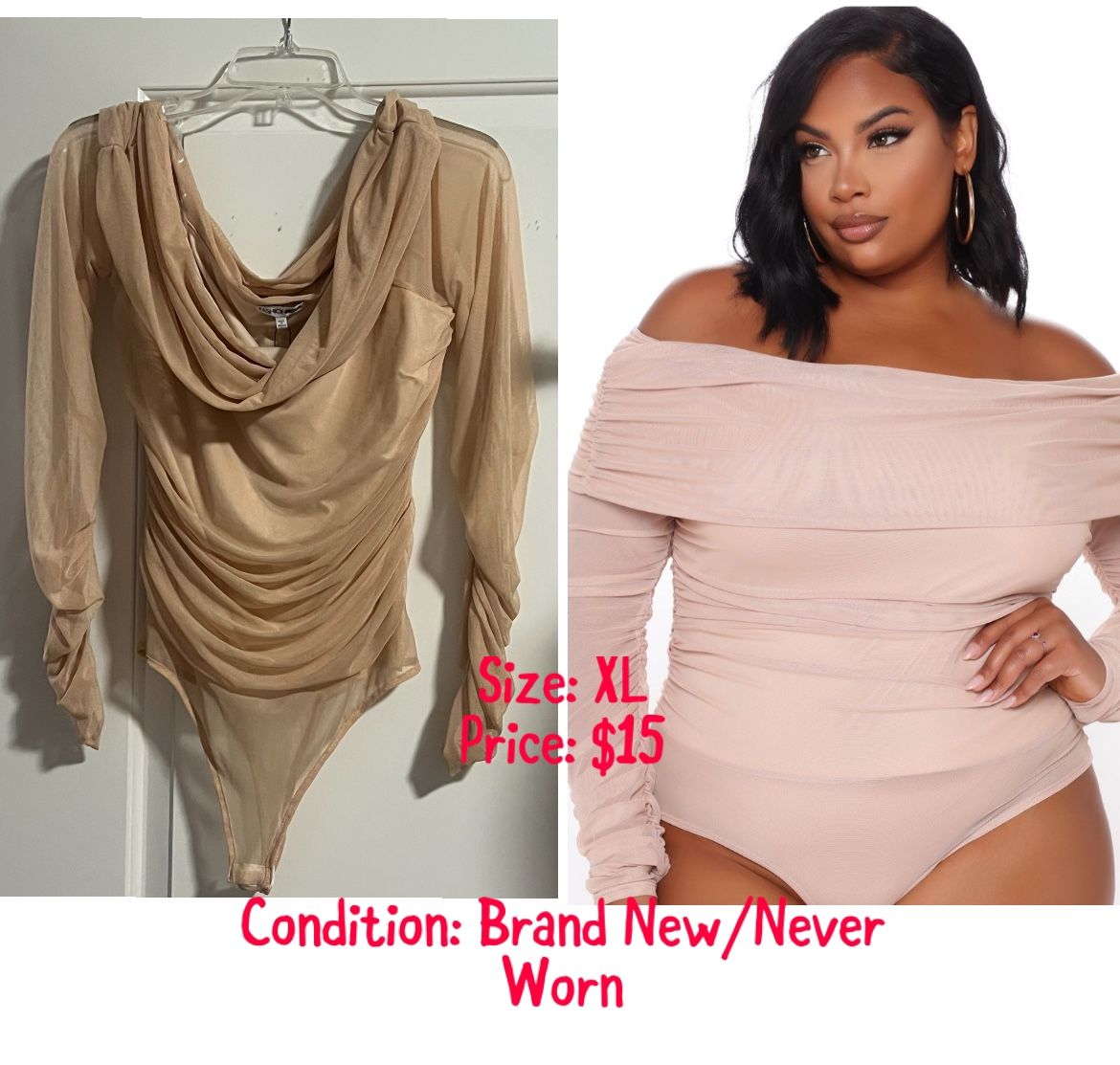 Long Sleeve Ruched Bodysuit