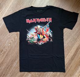 Iron Maiden The Trooper Graphic T-Shirt Black Eddie Mascot Band Tee Size Medium