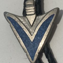 Vintage Bolo Tie Blue Turquoise Arrowhead Design