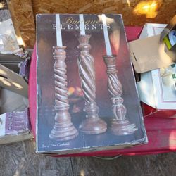 Baroque Elements Set Of 3 Candleticks