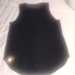 Black Sleeveless Top with Sheer Yoke
