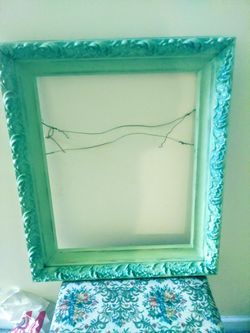 Shabby chic picture frame and wooden stool Thumbnail