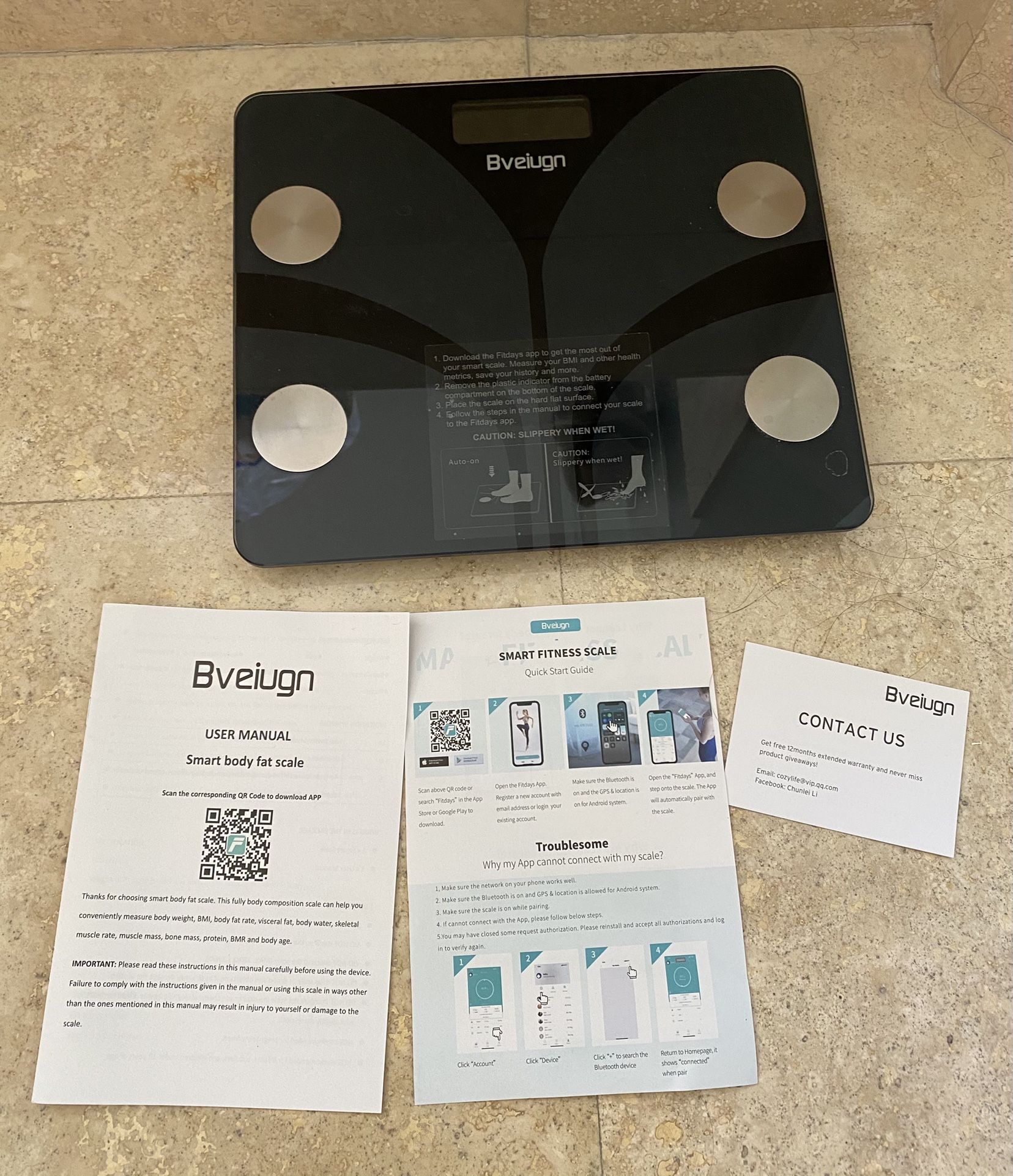 Scales for Body Weight, Bveiugn Digital Bathroom Wireless Fat Smart BMI Body Composition Analyzer Health Monitor Sync 13 Data with Other Fitness Apps