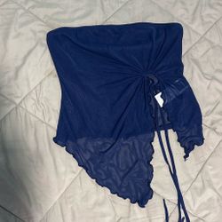 navy blue mesh crop top SIZE S