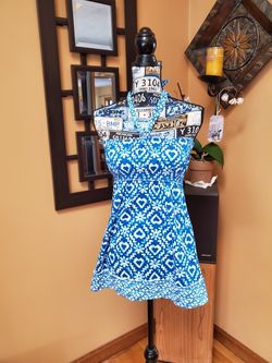 SO BLUE & WHITE MULTIPATTERN HALTER/ TUBE TOP