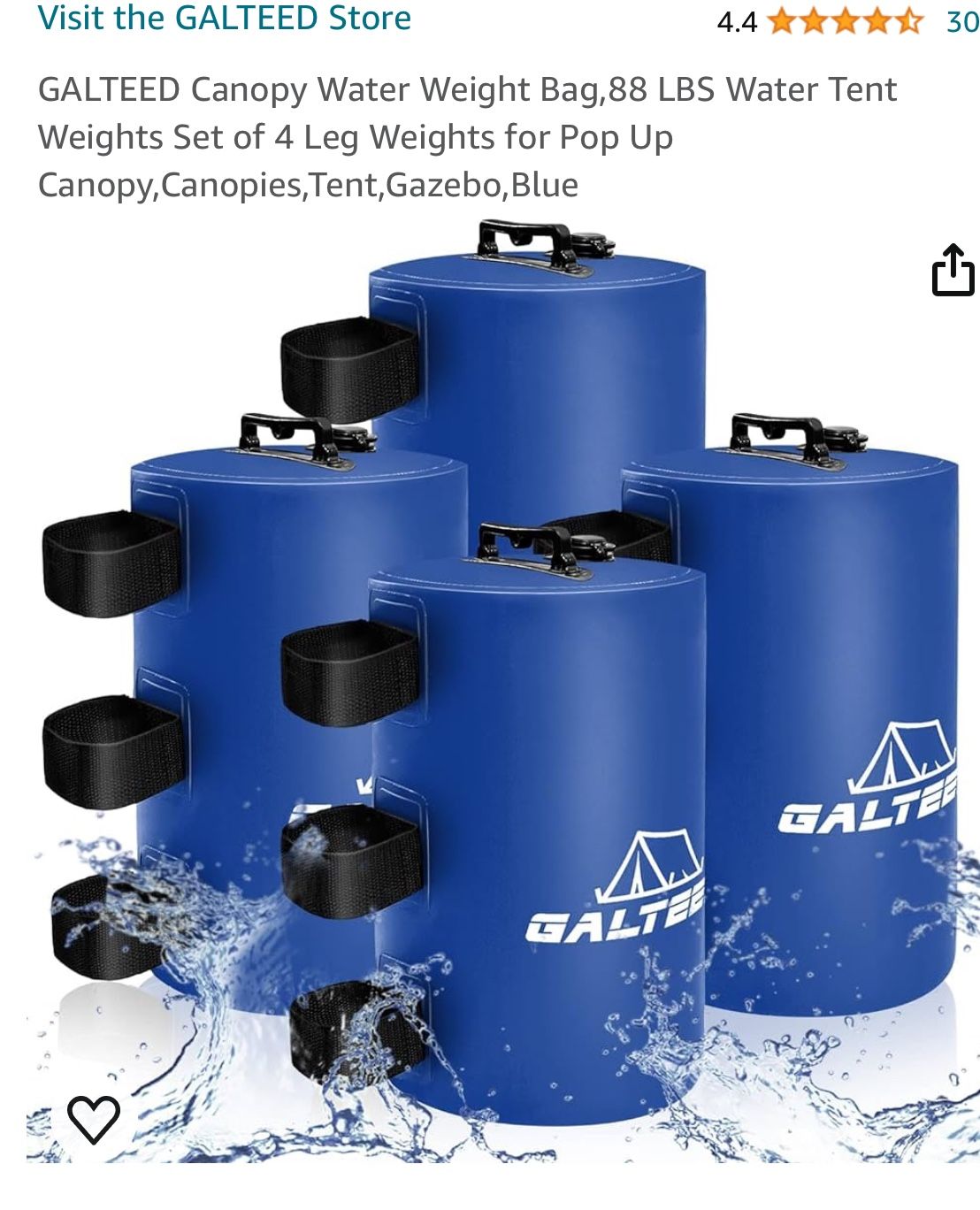 Canopy Tent Water Weights 