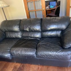 Free Black Leather Sofa
