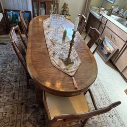  Wooden oval dining table with Asian 6 six dining Chairs Century Furniture Ming Chinoiserie Mandarin.