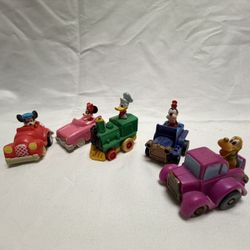 Vtg 1988 McDonald’s Disney Pullback Cars – Mickey, Minnie, Goofy, Donald, & Pluto(None-Working)