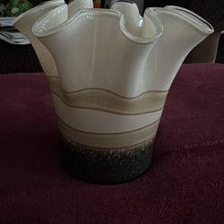 Vase  Glass  6”H x 6.50”W 