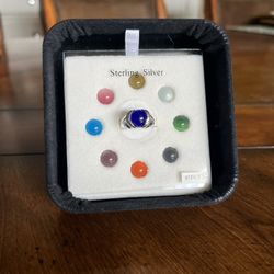 10pc Interchangeable Sterling Silver Ring Set