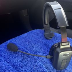 Bluetooth Headset, 60hrs Noise Canceling V5.2 Over Head Headphones, Single Ear Trucker Wireless Headset with Mic, Mute Button, Multipoint, for Phones 