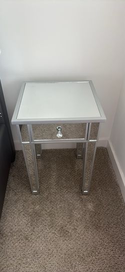 Two Mirrored Grey Nightstands